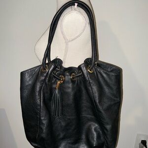Michael kors Black Leather Tote Bag